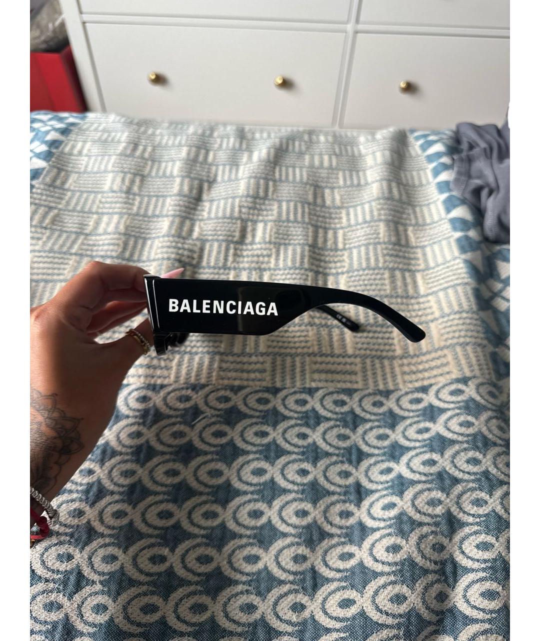 BALENCIAGA Черные пластиковые солнцезащитные очки, фото 2