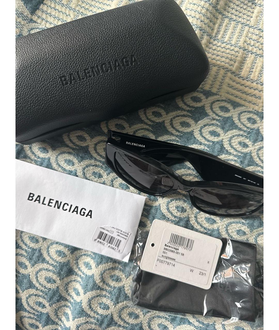 BALENCIAGA Черные пластиковые солнцезащитные очки, фото 4