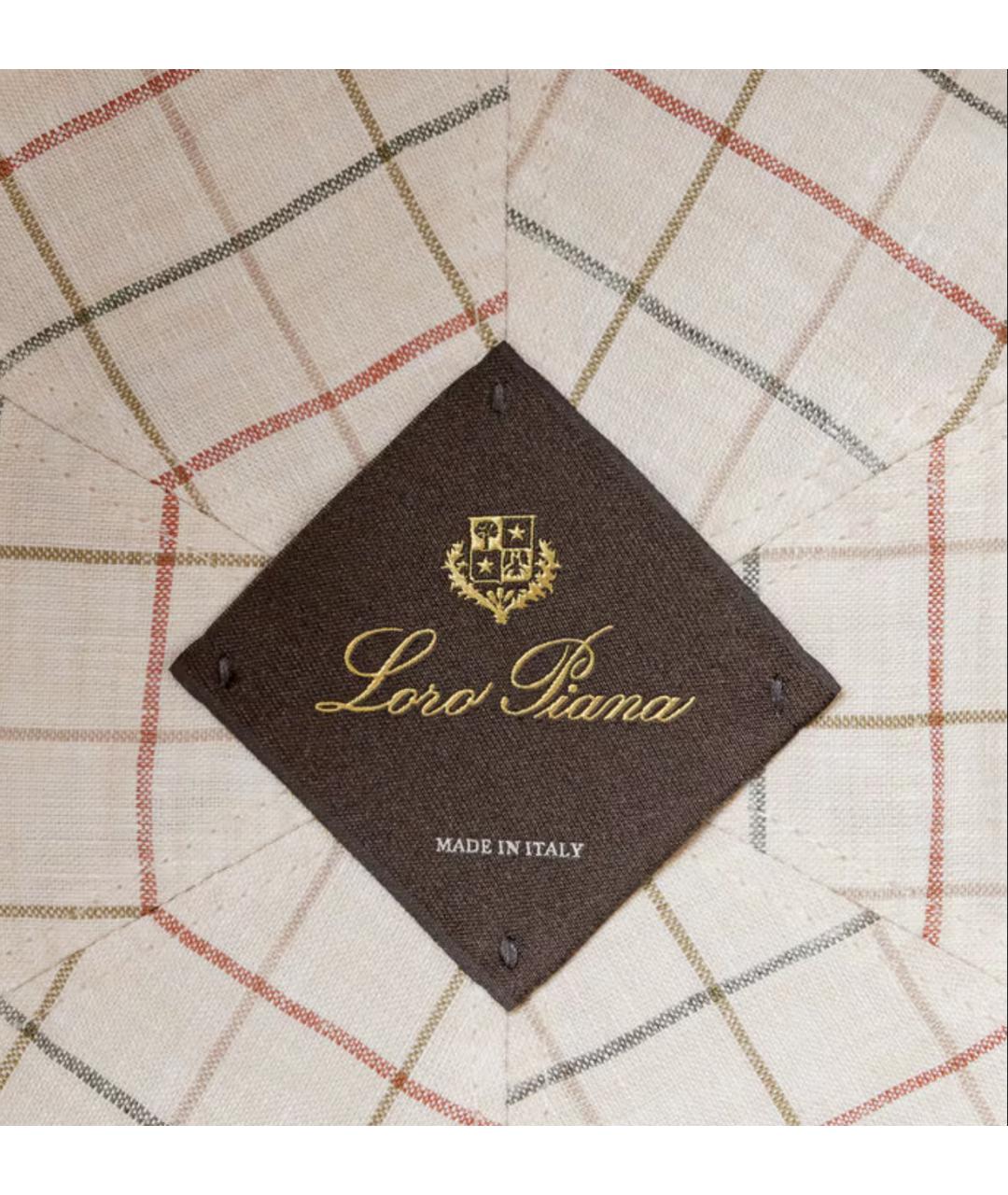 LORO PIANA Коричневая льняная кепка/бейсболка, фото 3