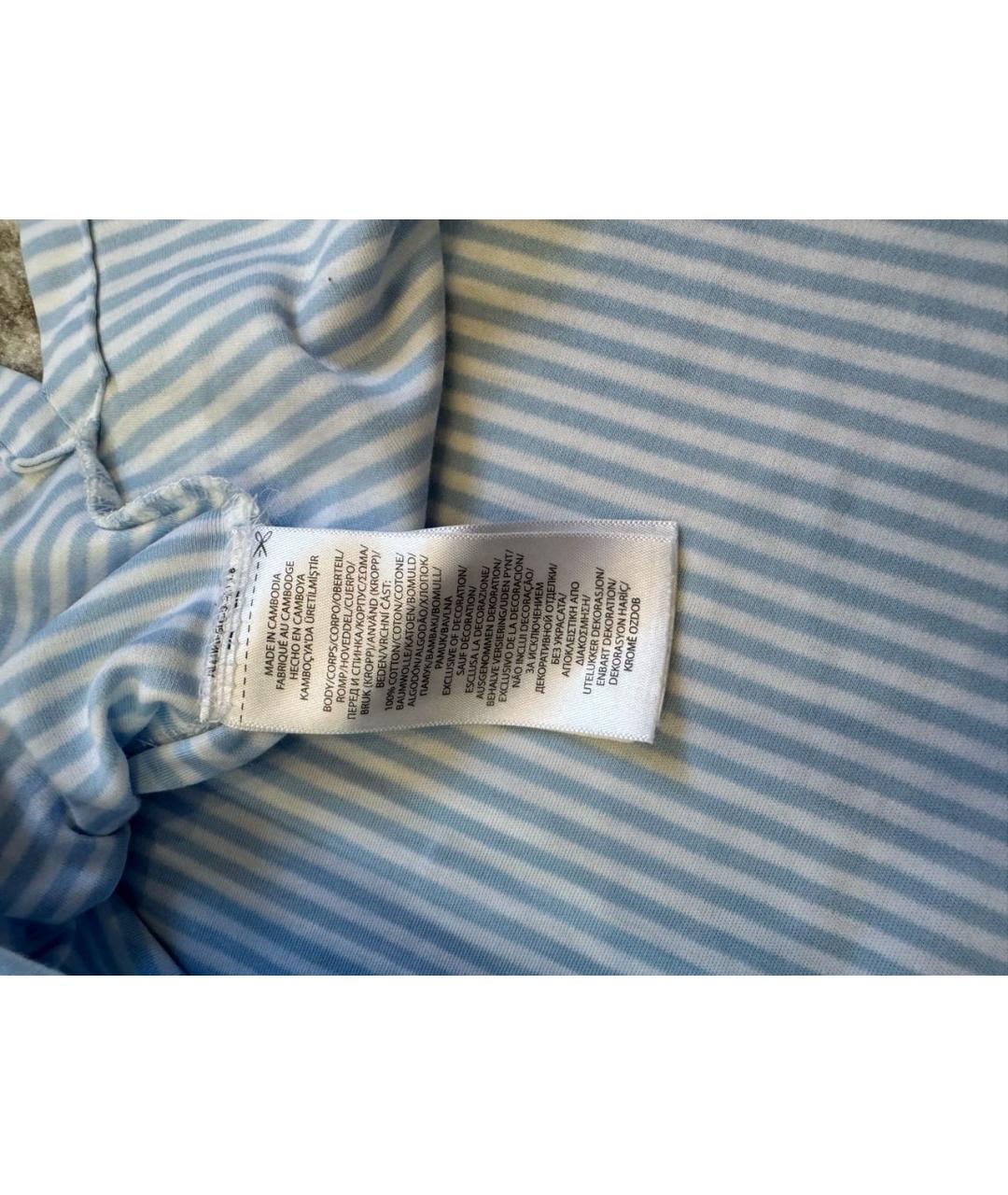 POLO RALPH LAUREN Голубое хлопковое поло с коротким рукавом, фото 2