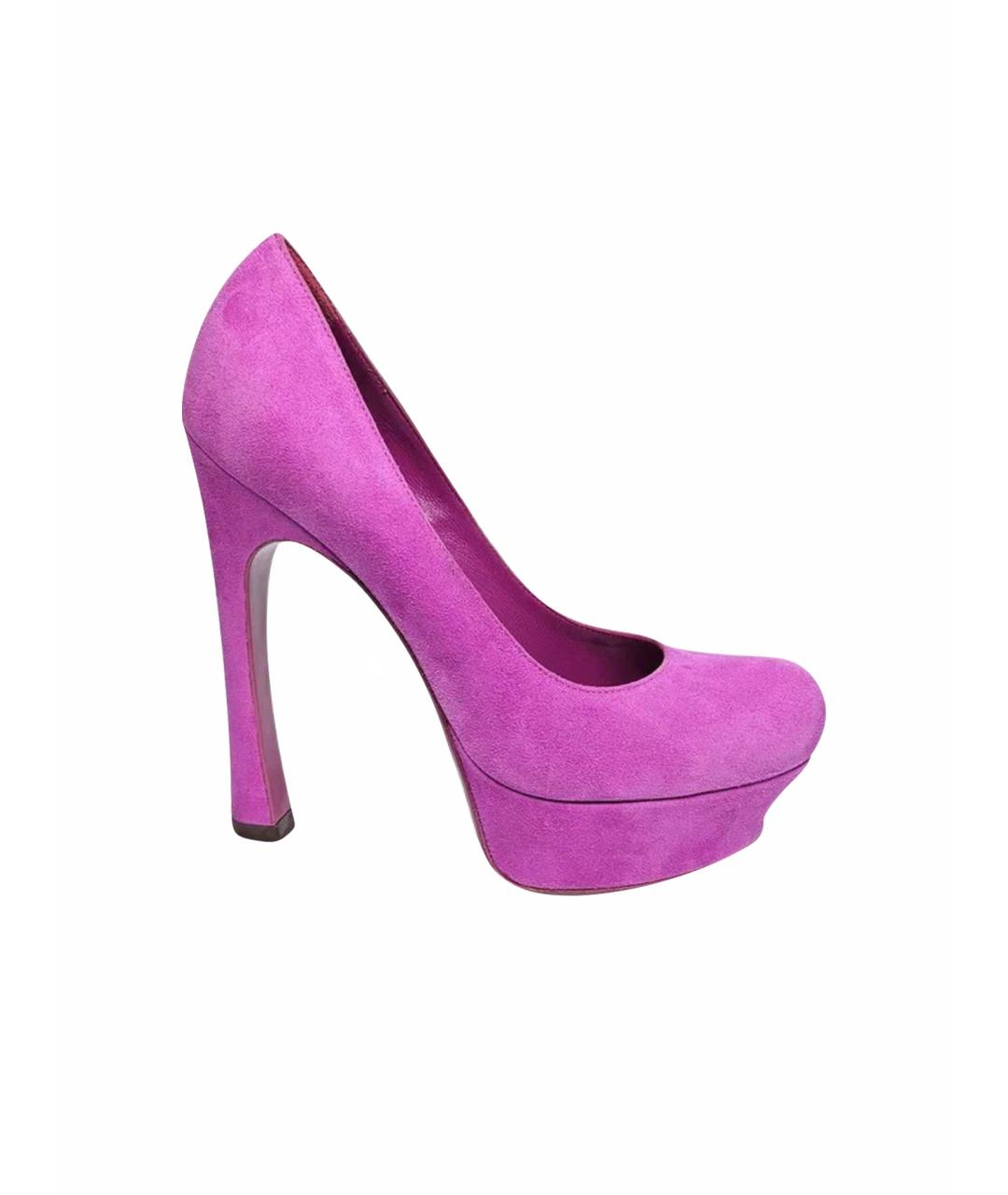 SAINT LAURENT Фиолетовые замшевые туфли, фото 1