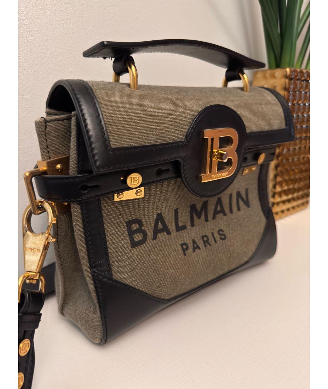 BALMAIN Хаки сумка с короткими ручками, фото 2