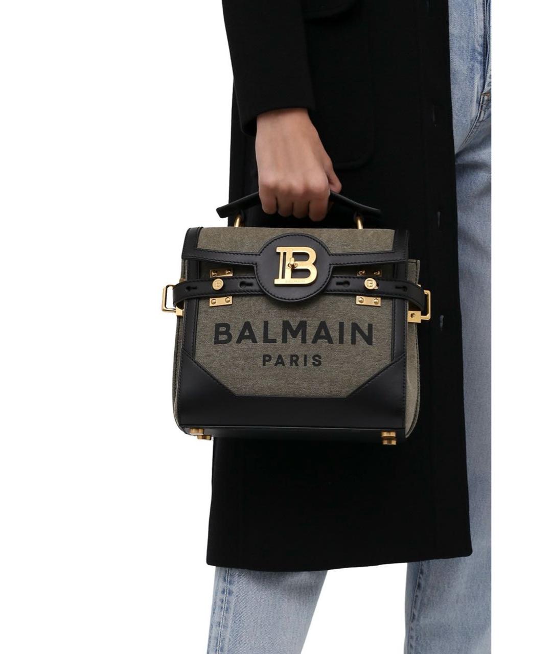 BALMAIN Хаки сумка с короткими ручками, фото 7