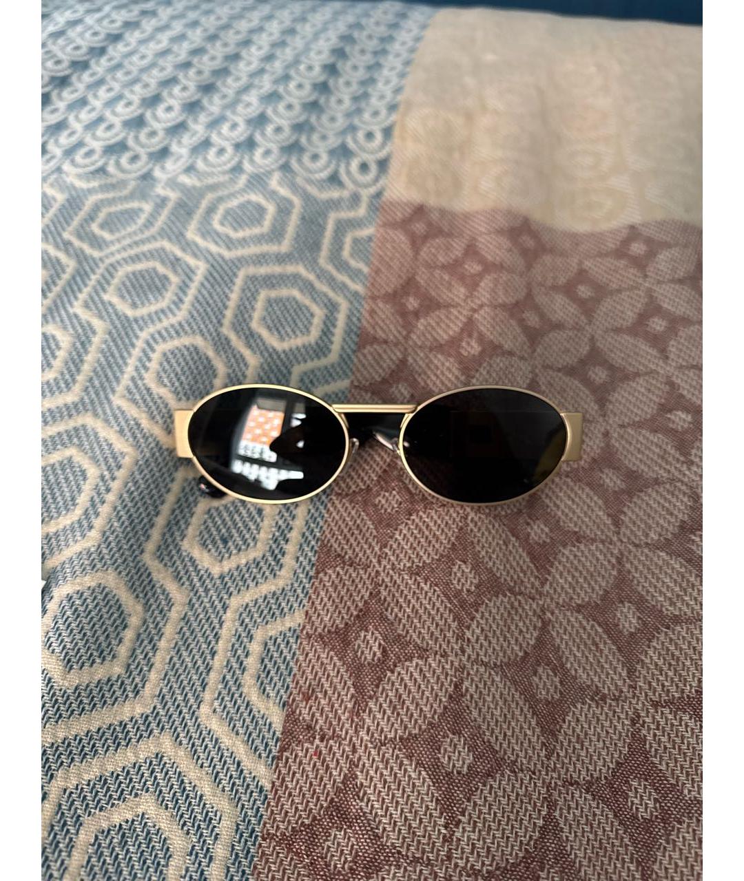 VERSACE Золотые металлические солнцезащитные очки, фото 8