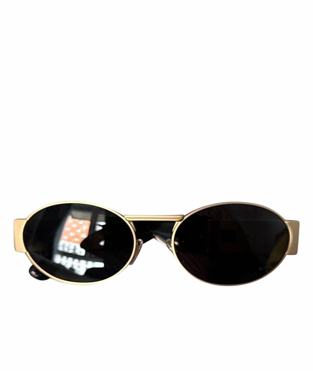 VERSACE Золотые металлические солнцезащитные очки, фото 1