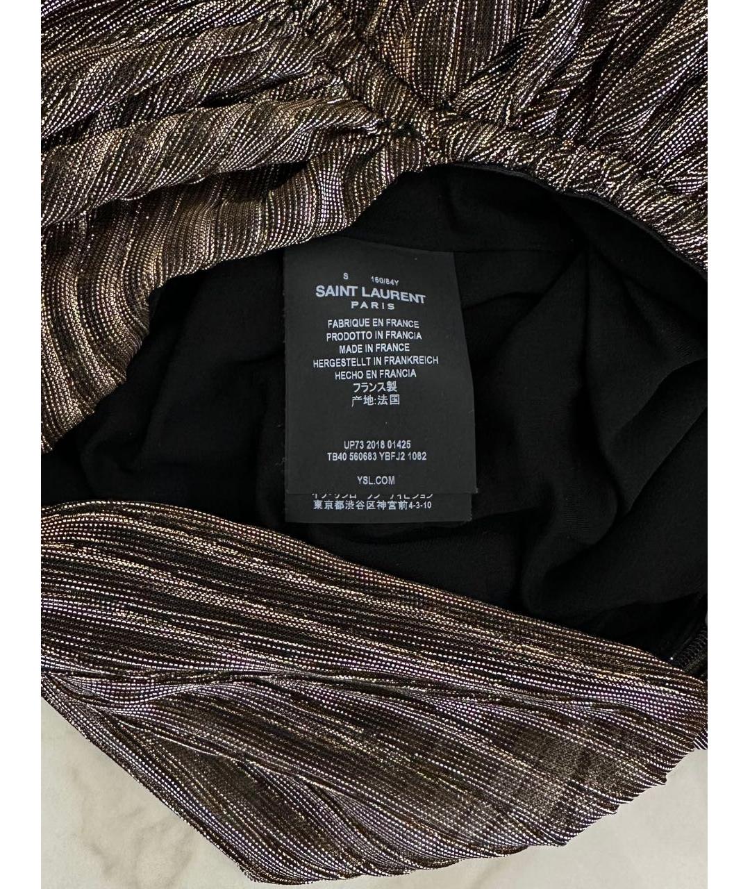 SAINT LAURENT Коричневое коктейльное платье, фото 5