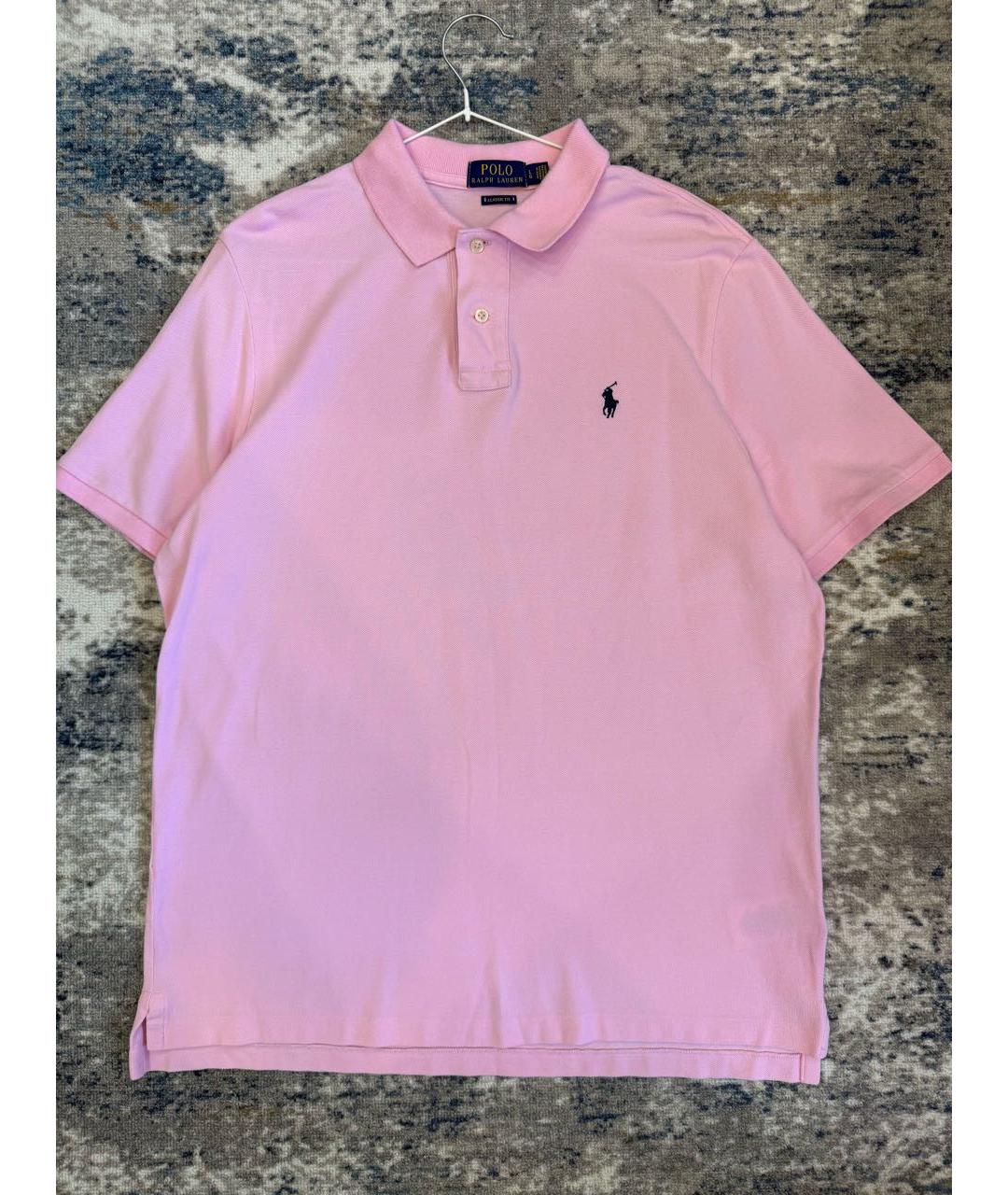 POLO RALPH LAUREN Розовое хлопковое поло с коротким рукавом, фото 6