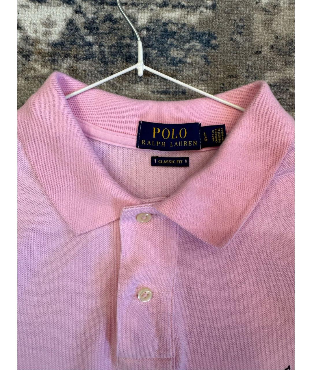 POLO RALPH LAUREN Розовое хлопковое поло с коротким рукавом, фото 2
