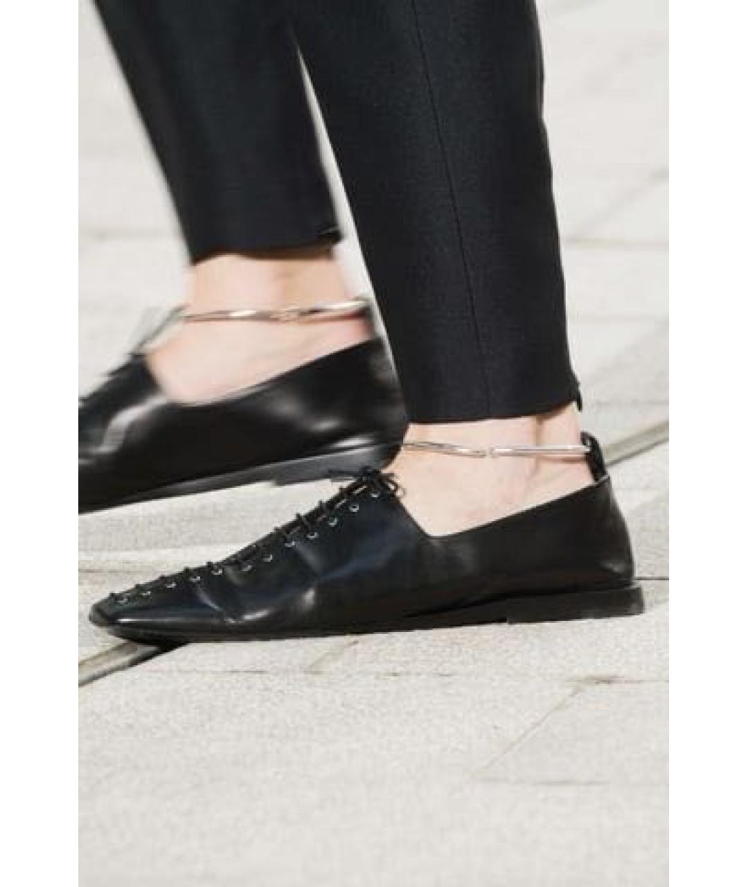 JIL SANDER Черные кожаные туфли, фото 2