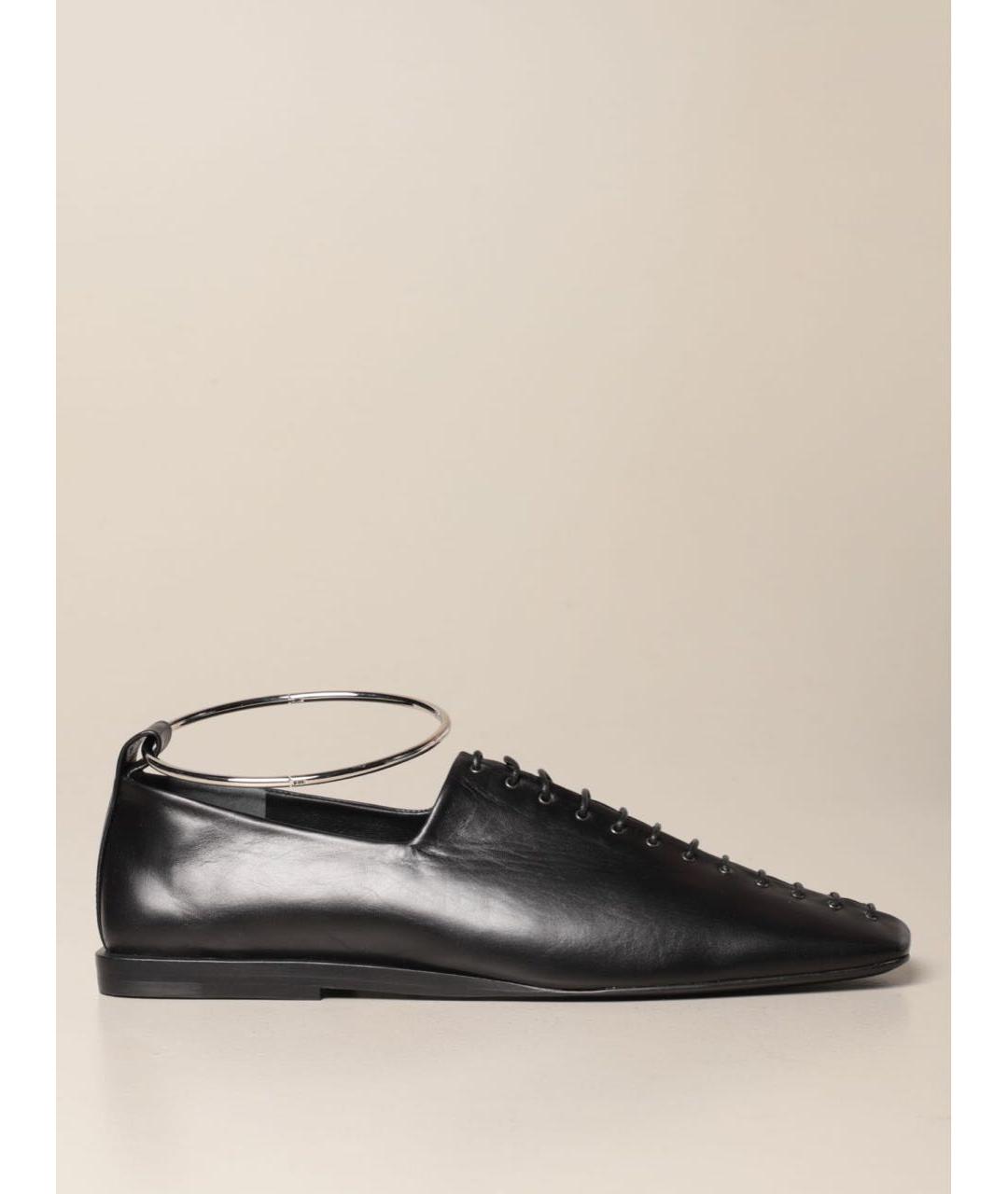 JIL SANDER Черные кожаные туфли, фото 4