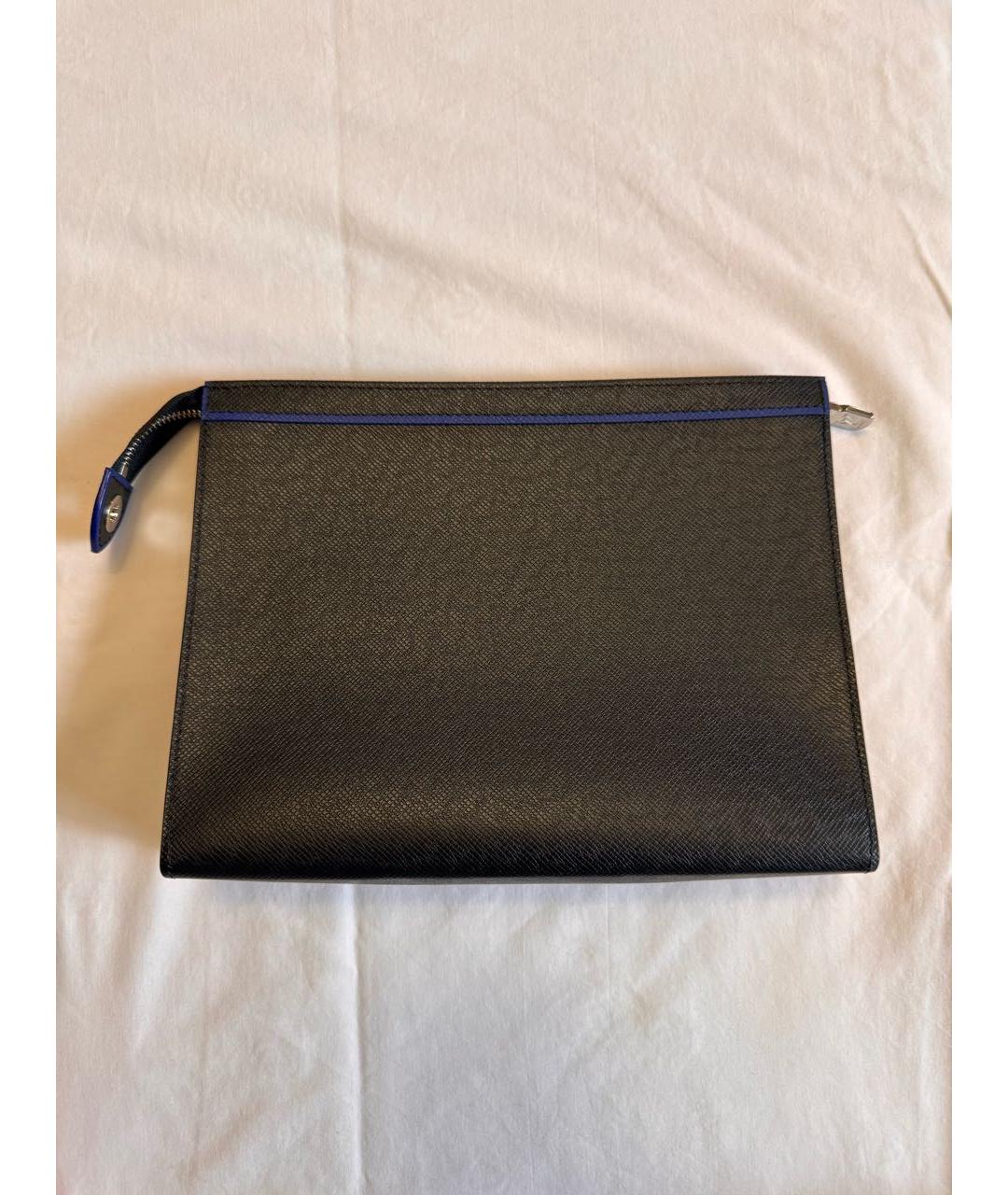 LOUIS VUITTON Черная кожаная папка для документов, фото 3