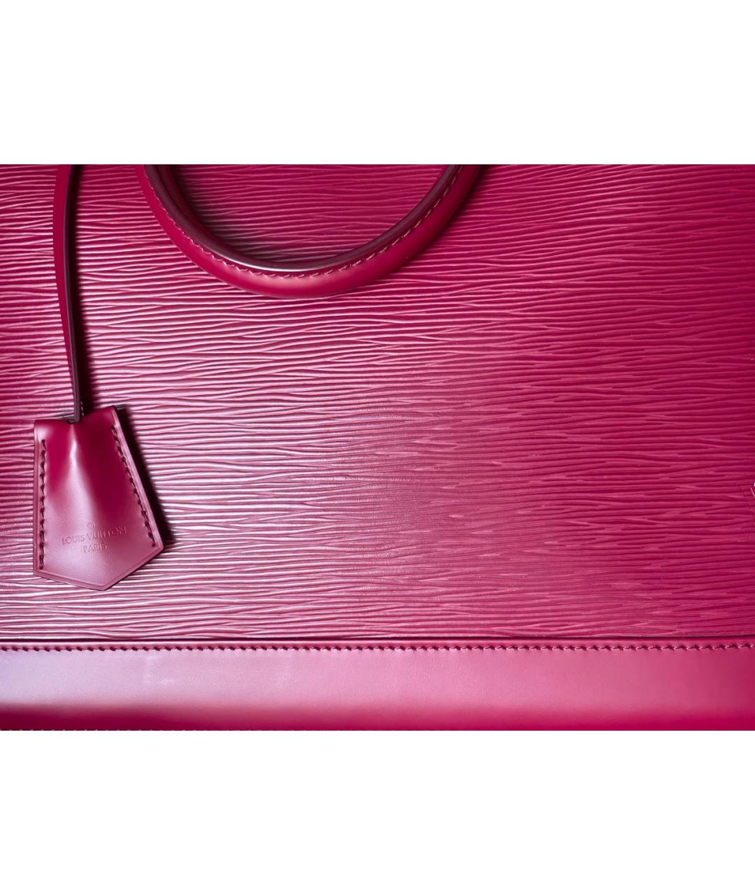 LOUIS VUITTON Фуксия кожаная сумка с короткими ручками, фото 5