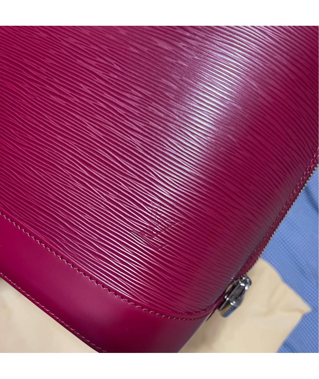 LOUIS VUITTON Фуксия кожаная сумка с короткими ручками, фото 2
