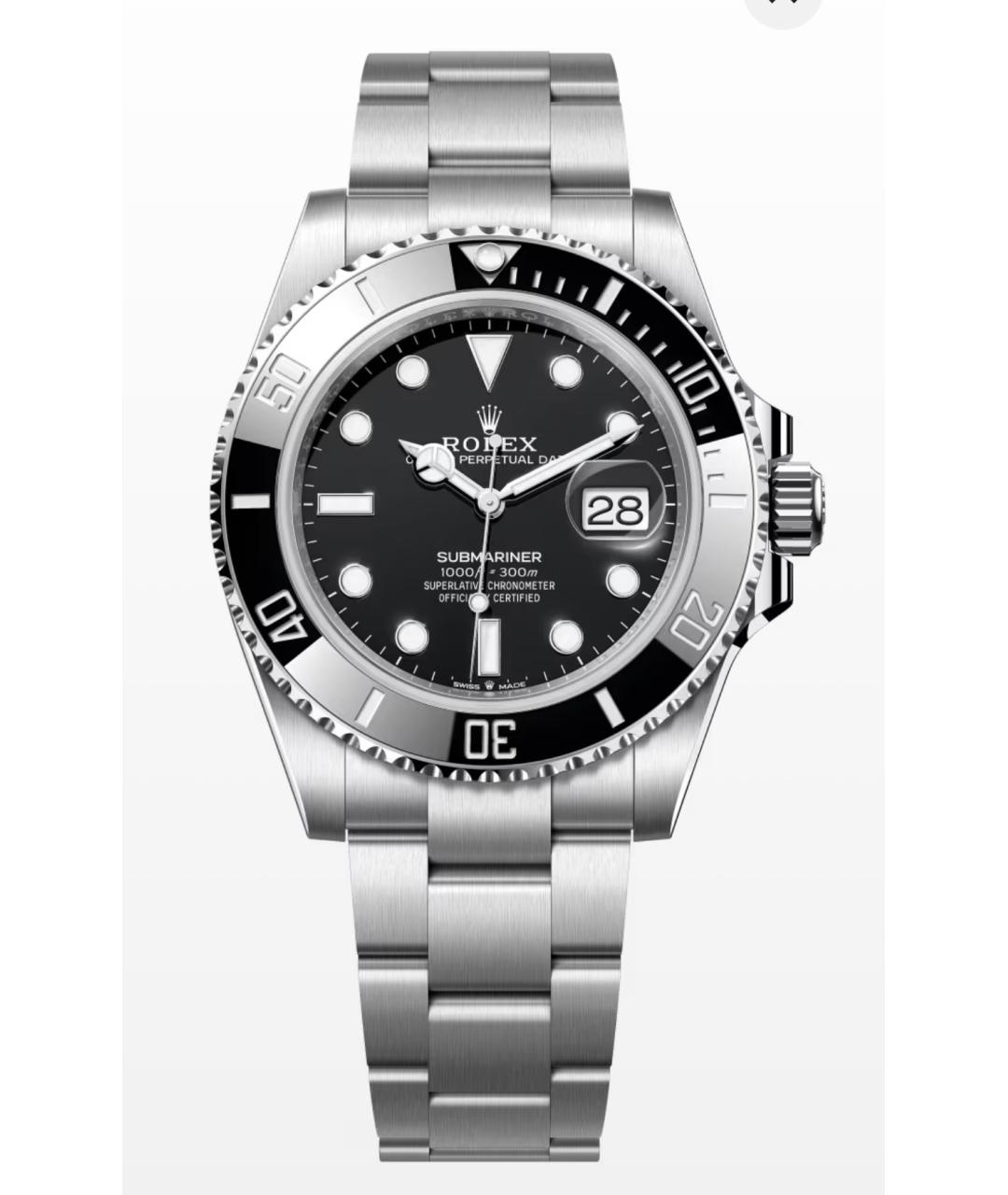ROLEX Черные металлические часы, фото 6