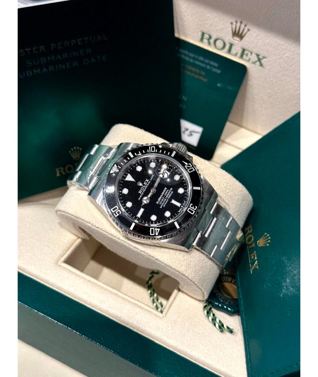 ROLEX Черные металлические часы, фото 3