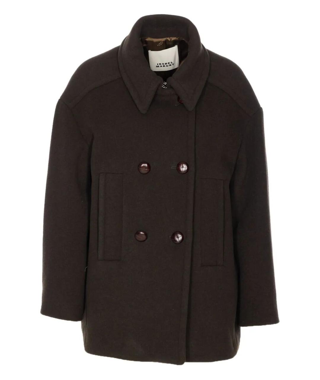 ISABEL MARANT Хаки шерстяное пальто, фото 1