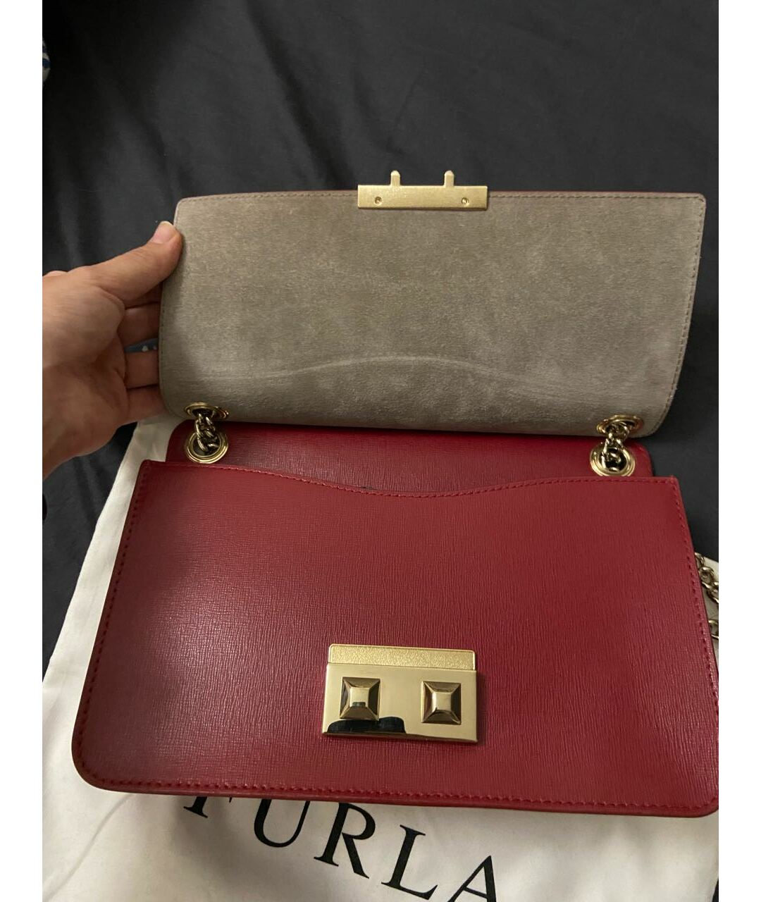 FURLA Красная кожаная сумка тоут, фото 5