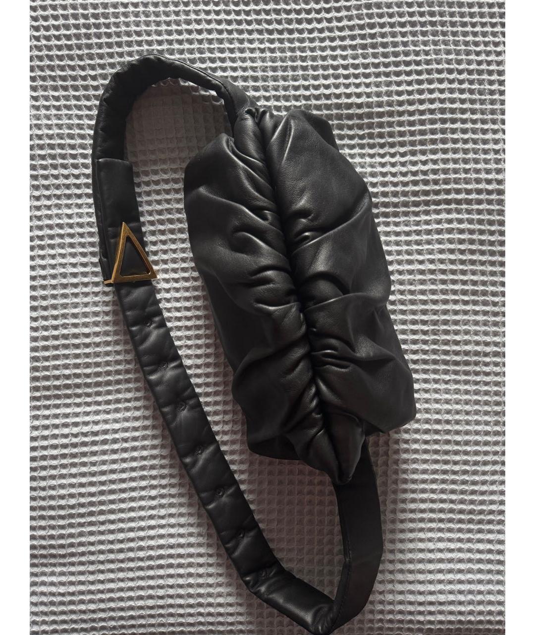 BOTTEGA VENETA Черная кожаная сумка с короткими ручками, фото 8