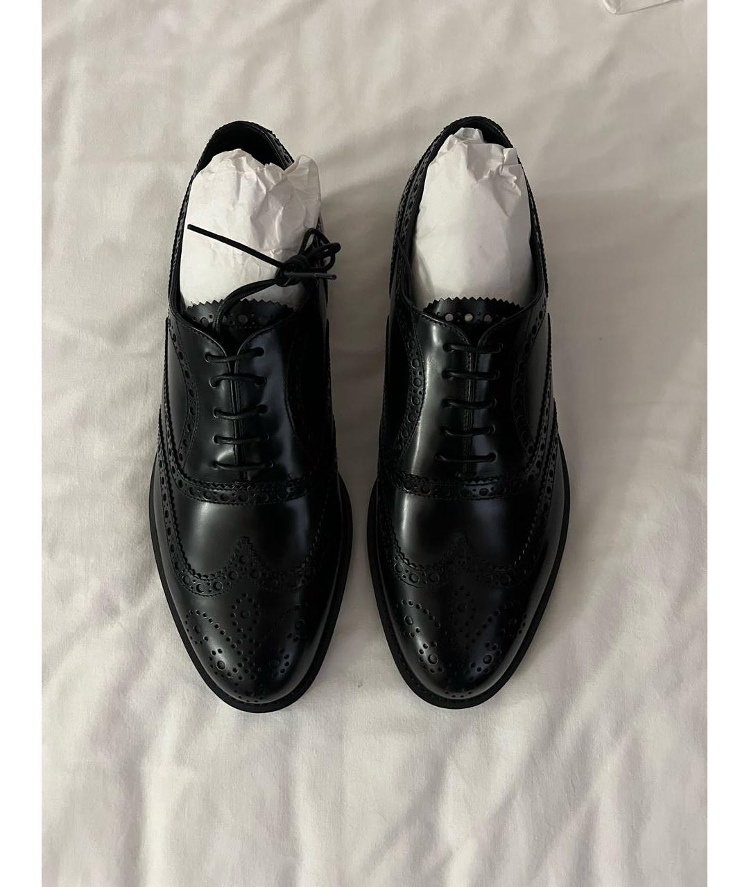 GIORGIO ARMANI Черные кожаные туфли, фото 2