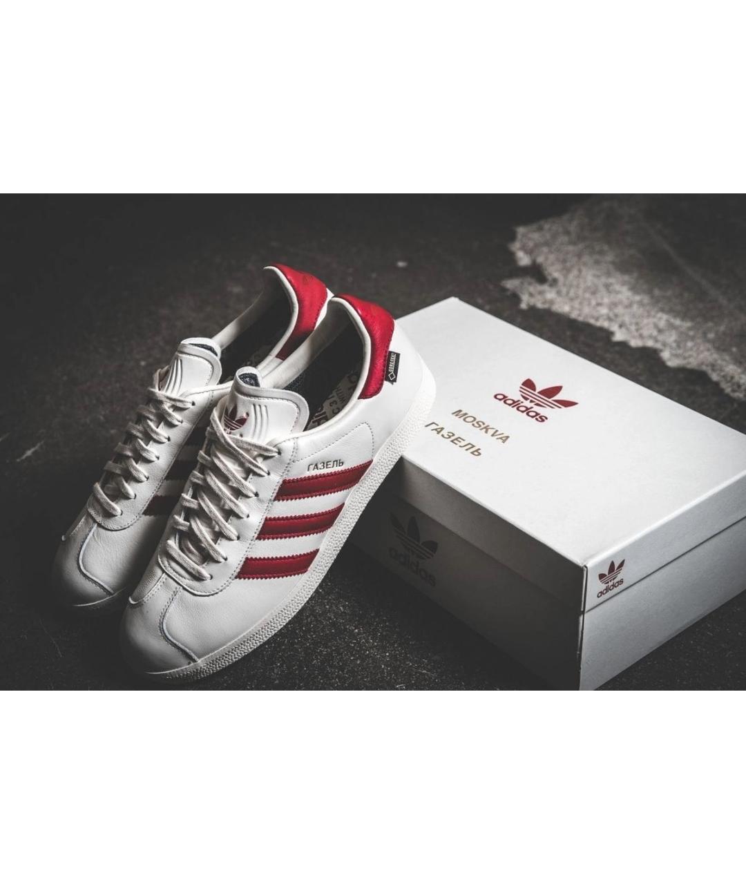 ADIDAS Белые кожаные низкие кроссовки / кеды, фото 5