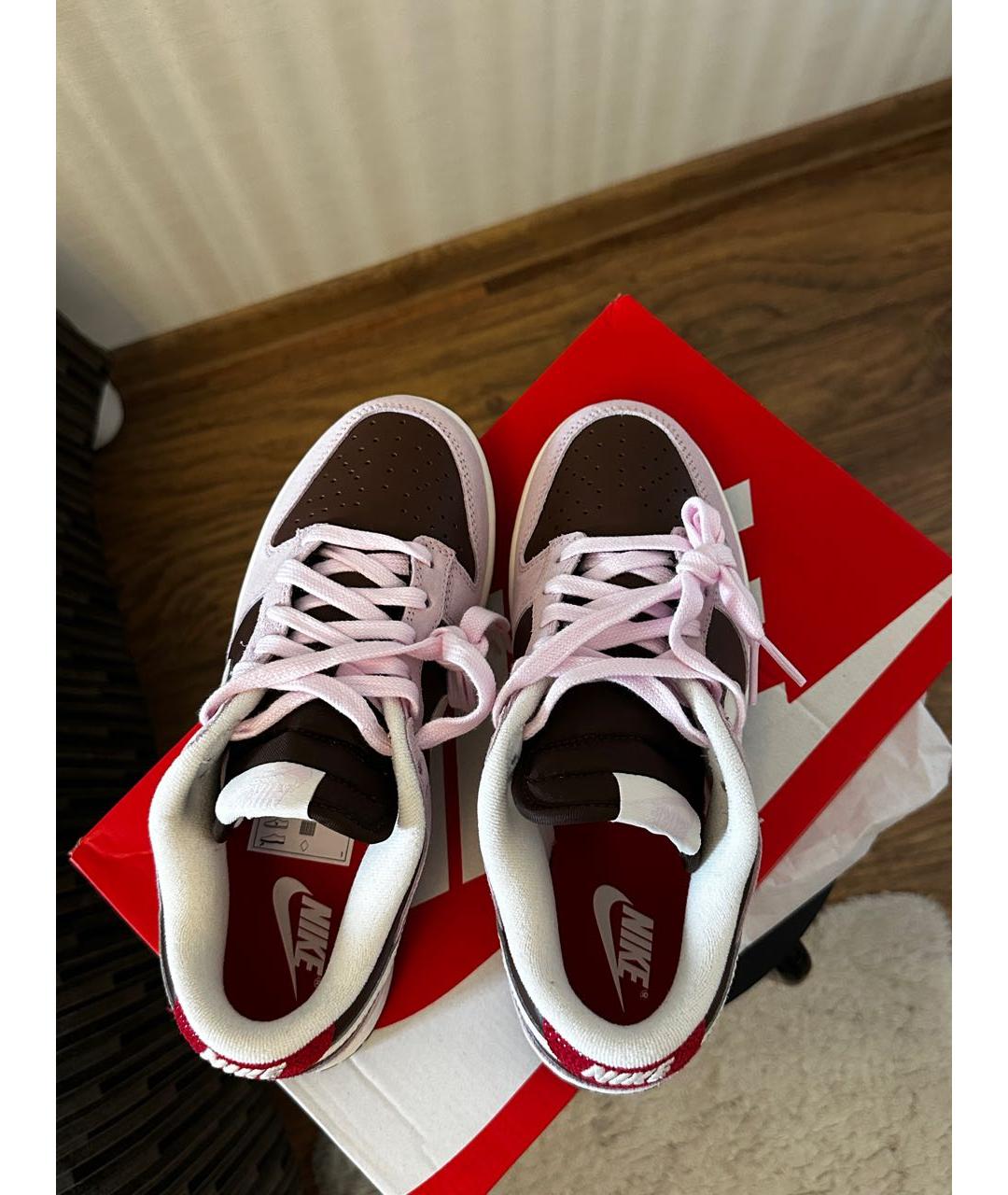 NIKE Розовые кожаные кроссовки, фото 3