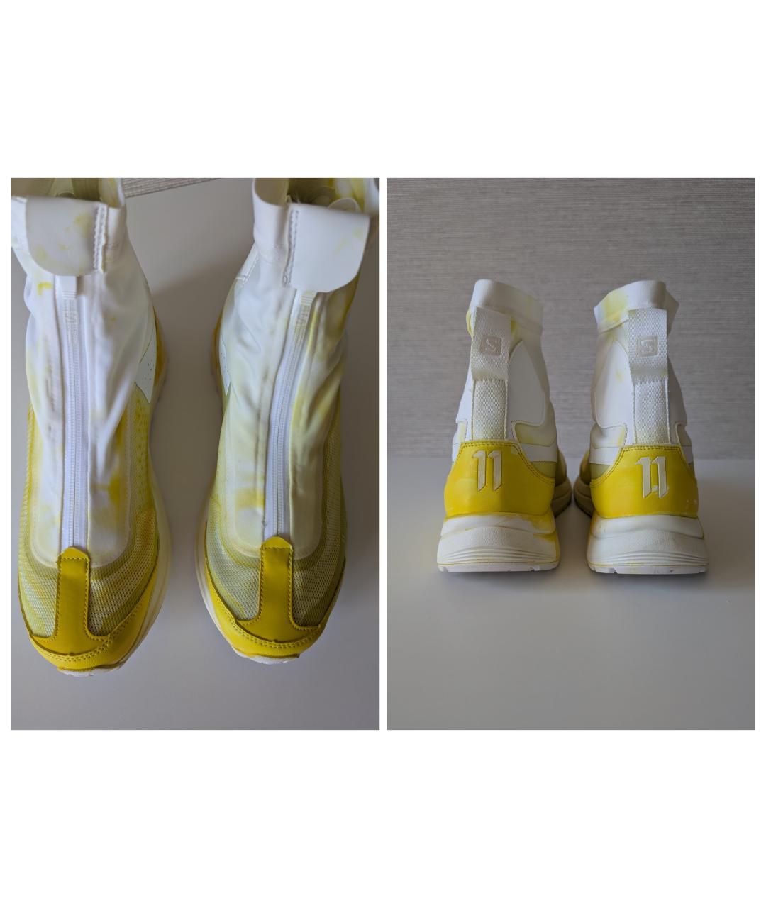 11 BY BORIS BIDJAN SABERI Желтые синтетические высокие кроссовки / кеды, фото 2
