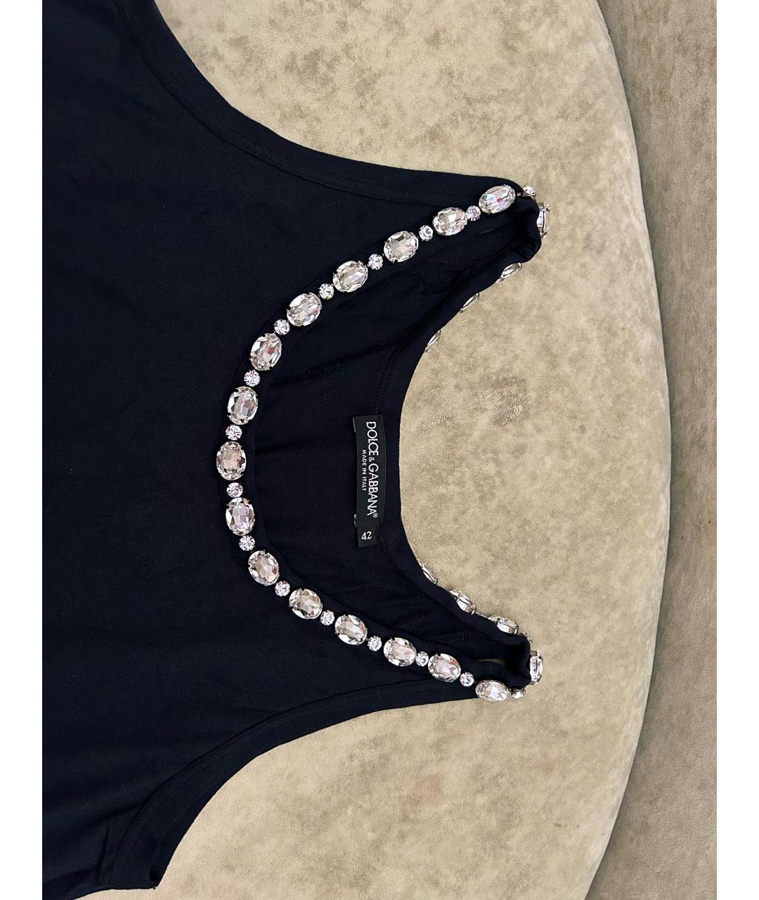 DOLCE&GABBANA Черная хлопковая майка, фото 3