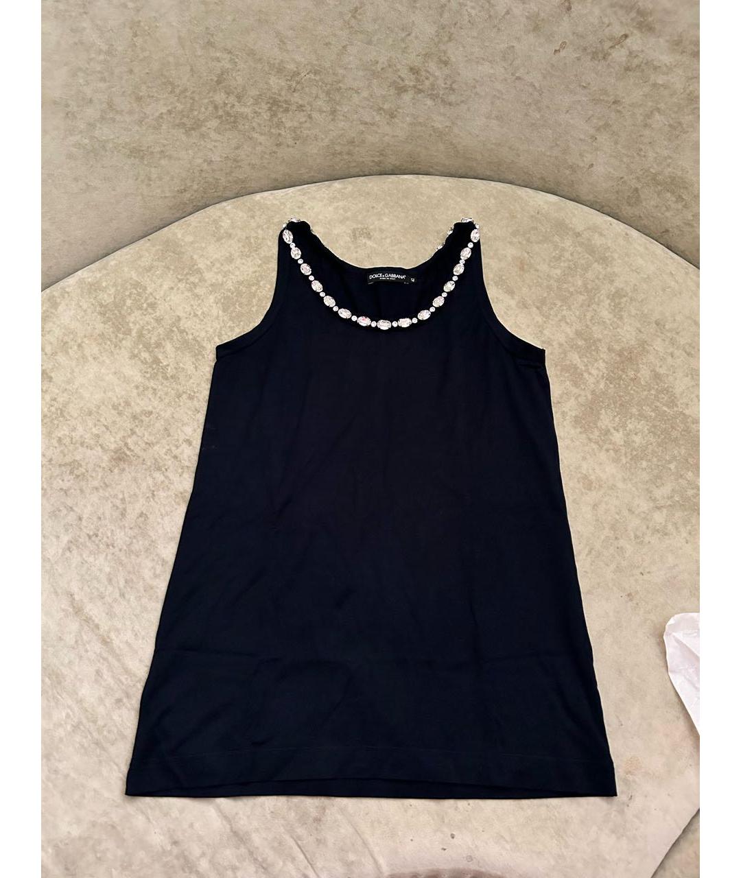 DOLCE&GABBANA Черная хлопковая майка, фото 5