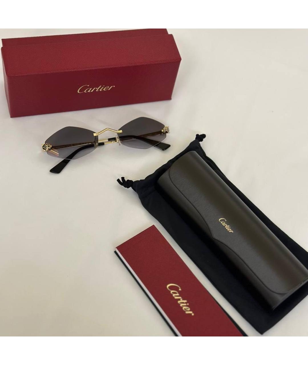 CARTIER Серые металлические солнцезащитные очки, фото 5