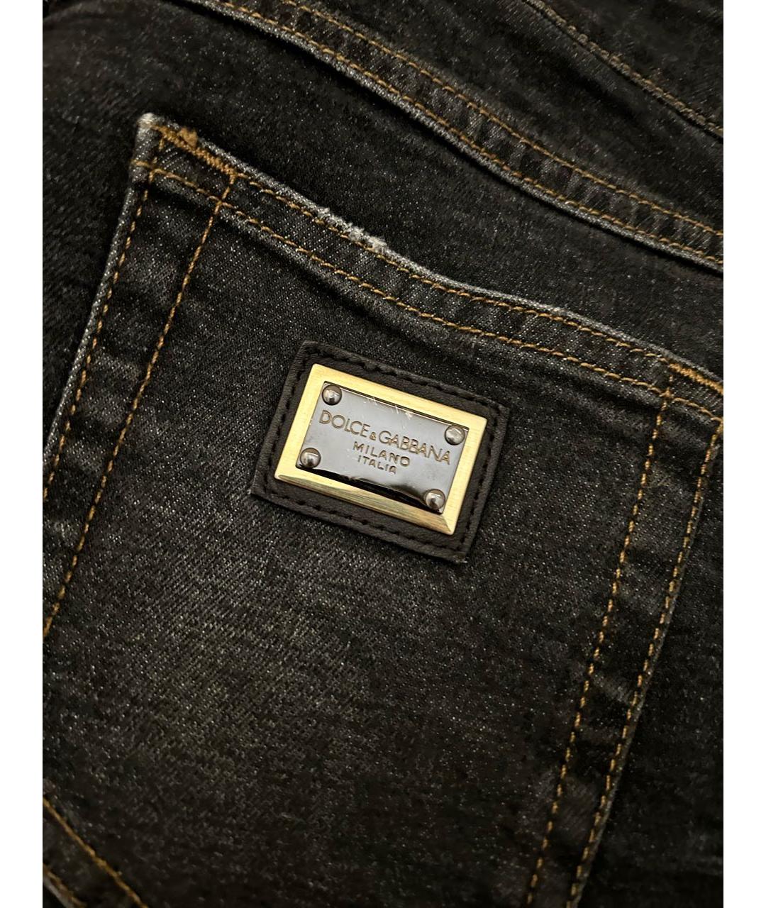 DOLCE&GABBANA Черные хлопковые прямые джинсы, фото 5