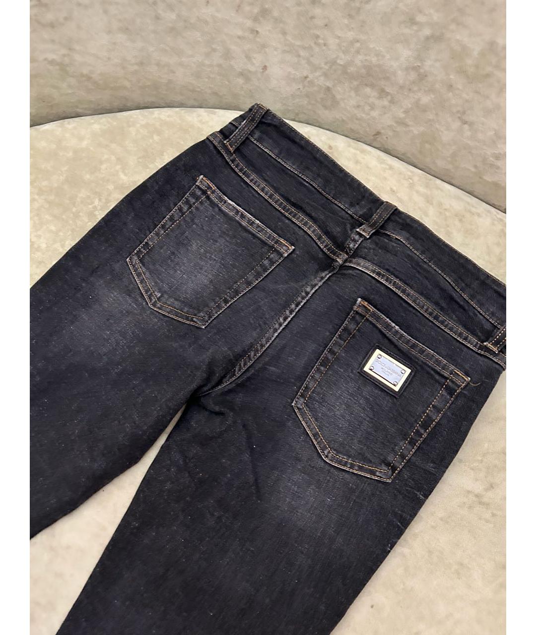 DOLCE&GABBANA Черные хлопковые прямые джинсы, фото 4