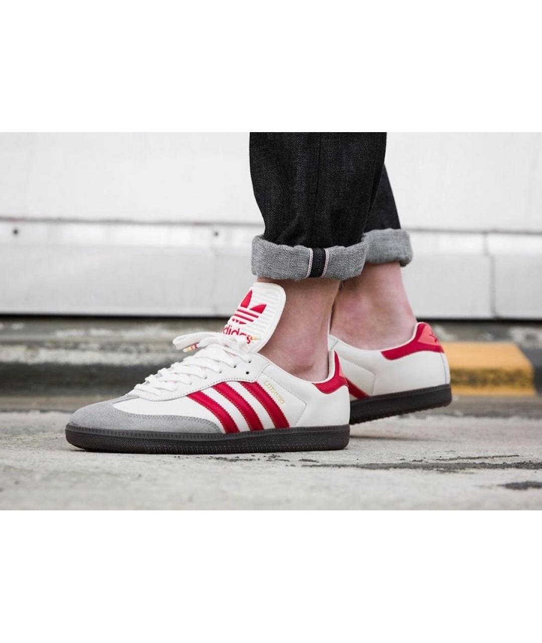 ADIDAS Бежевые кожаные низкие кроссовки / кеды, фото 5
