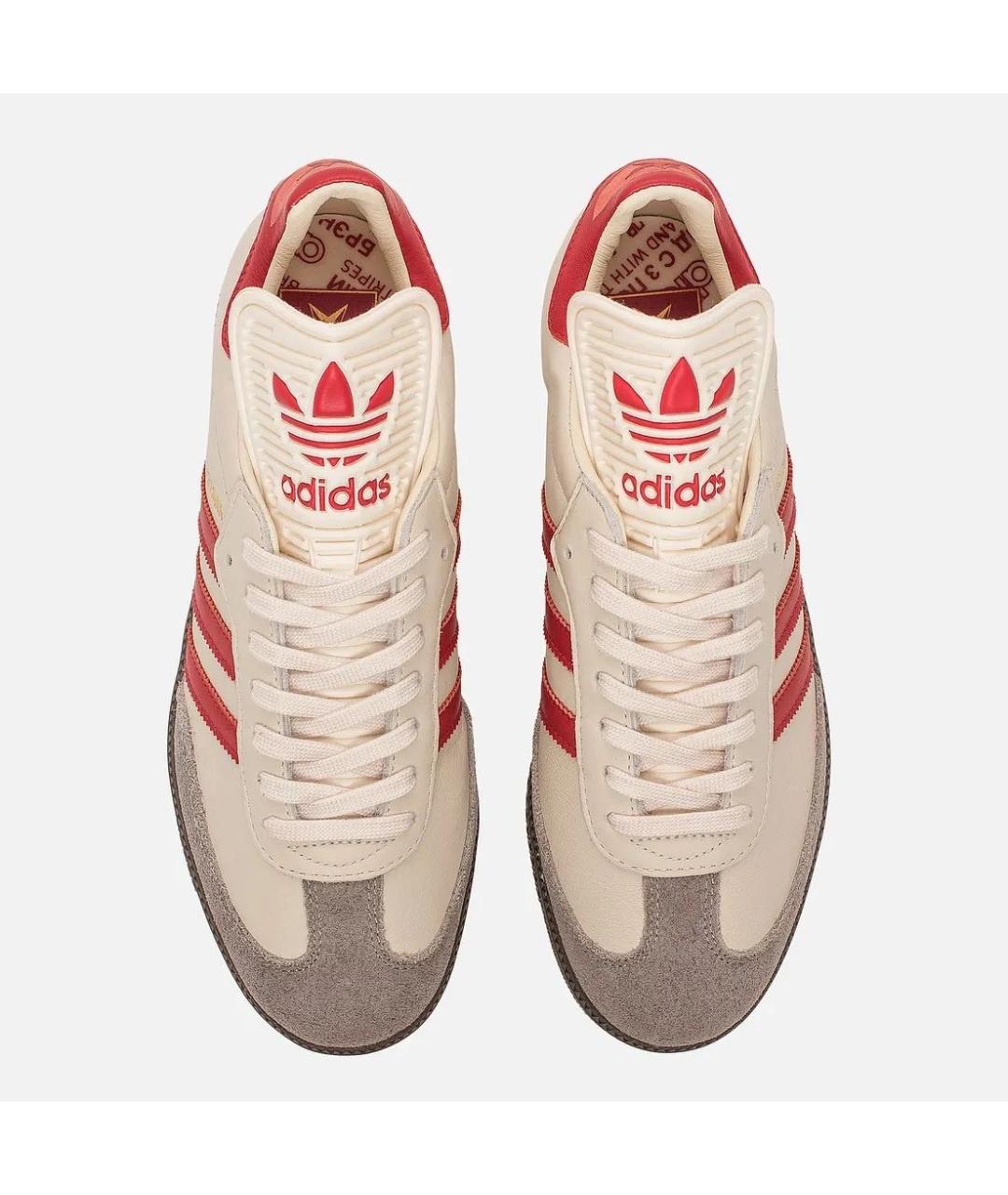 ADIDAS Бежевые кожаные низкие кроссовки / кеды, фото 3