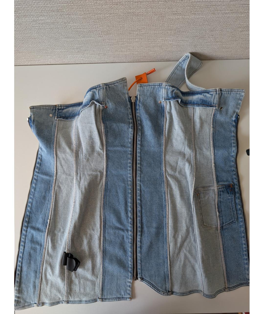 HERON PRESTON Голубое хлопковое повседневное платье, фото 4