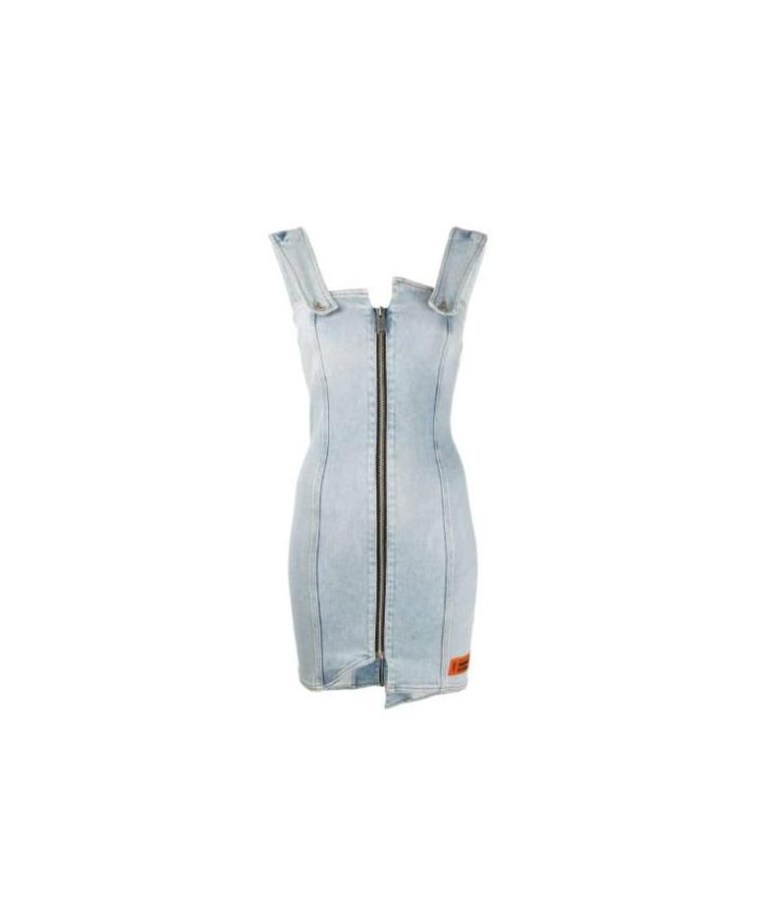 HERON PRESTON Голубое хлопковое повседневное платье, фото 1