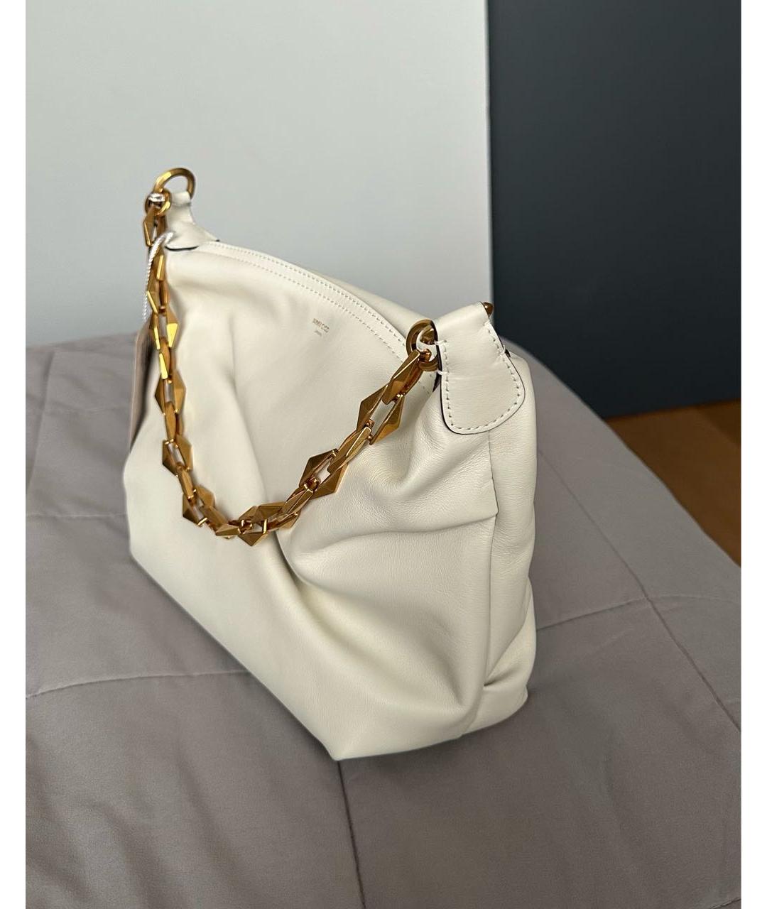 JIMMY CHOO Белая кожаная сумка с короткими ручками, фото 2