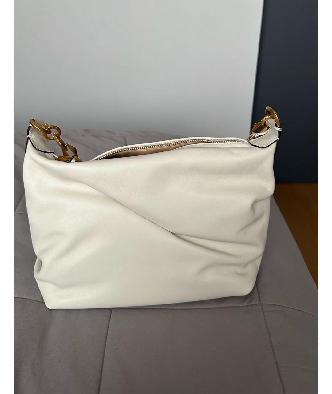 JIMMY CHOO Белая кожаная сумка с короткими ручками, фото 3