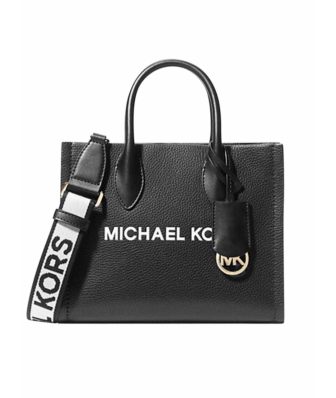 MICHAEL KORS Черная кожаная сумка тоут, фото 1