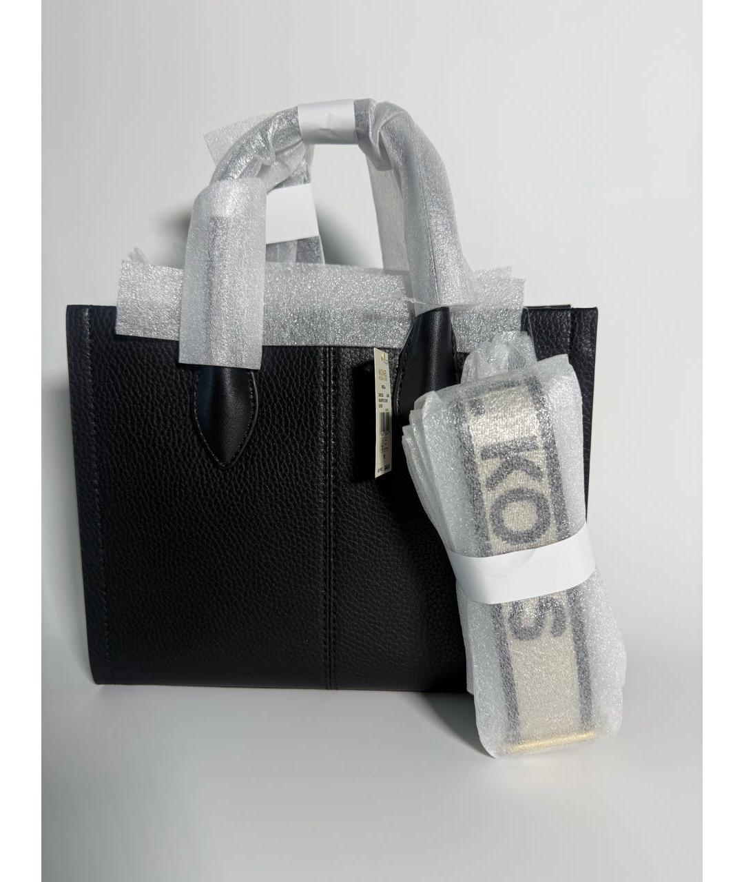 MICHAEL KORS Черная кожаная сумка тоут, фото 4