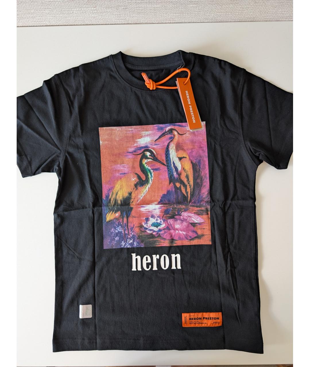 HERON PRESTON Черная хлопковая футболка, фото 2