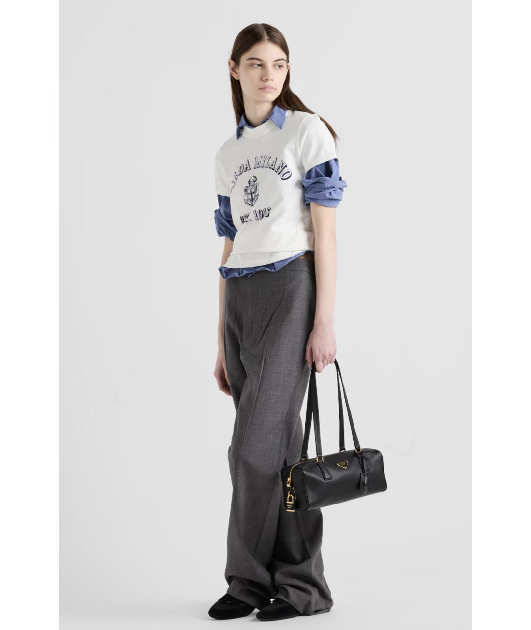 PRADA Белая хлопковая футболка, фото 2