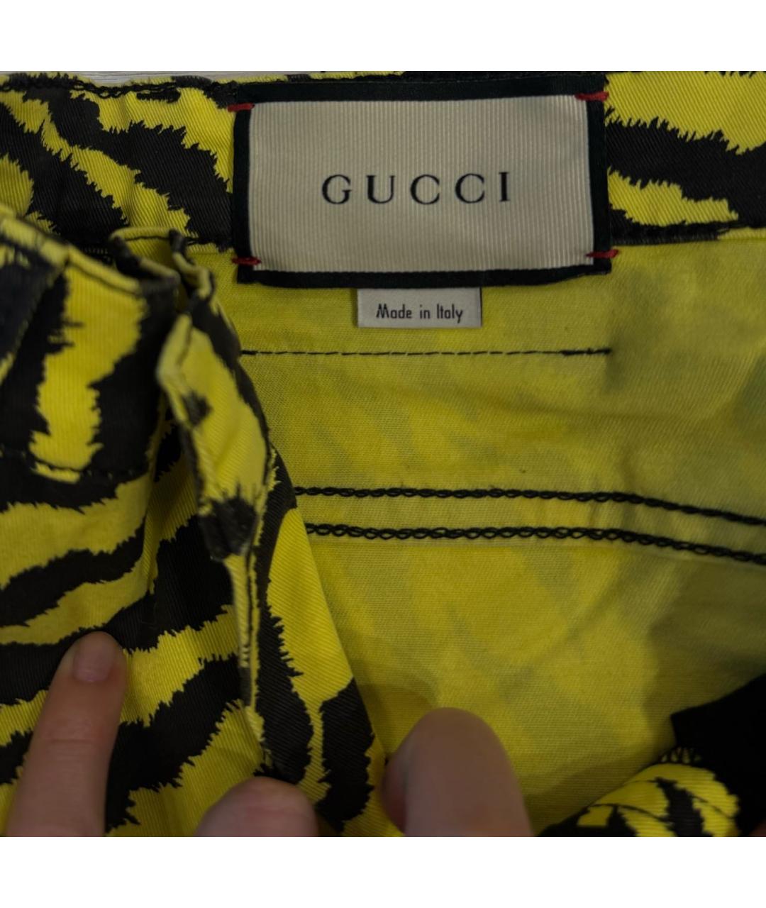 GUCCI Хлопко-полиэстеровые джинсы слим, фото 4