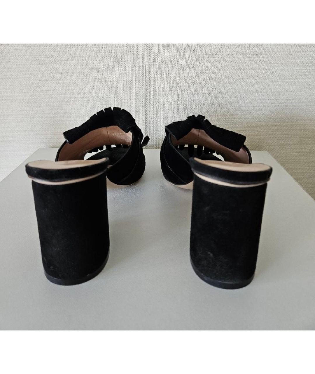 GUCCI Черные замшевые мюли, фото 4