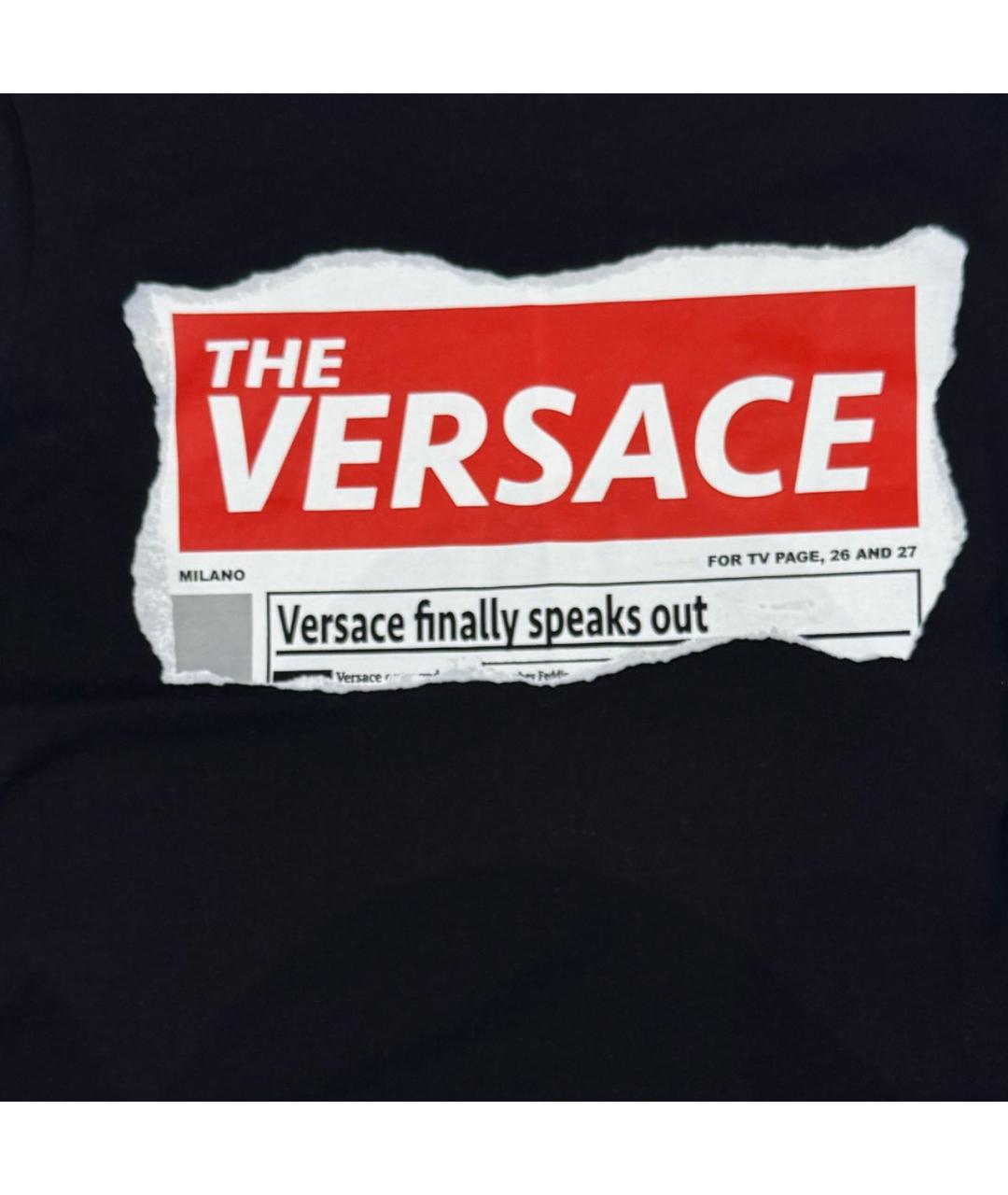 VERSACE Черная хлопковая футболка, фото 2