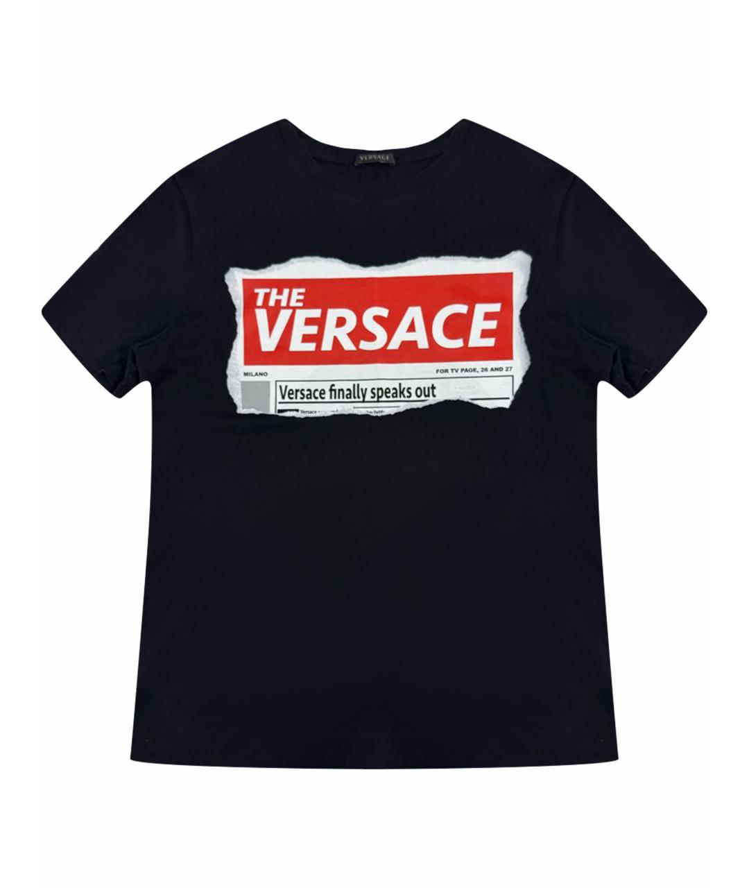 VERSACE Черная хлопковая футболка, фото 1