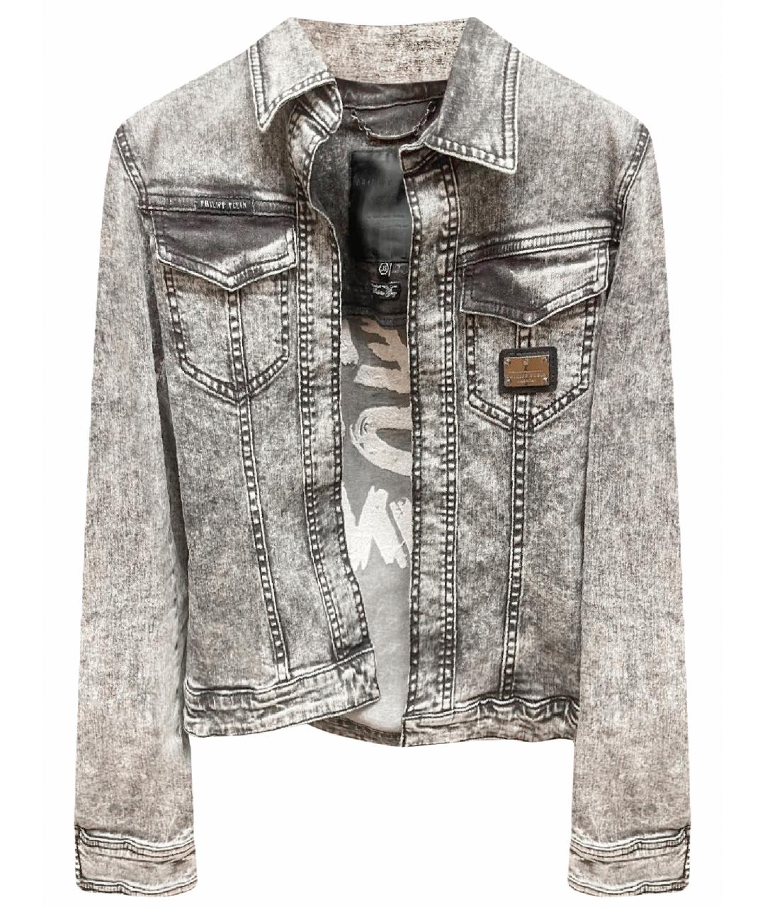 PHILIPP PLEIN Серая деним куртка, фото 1