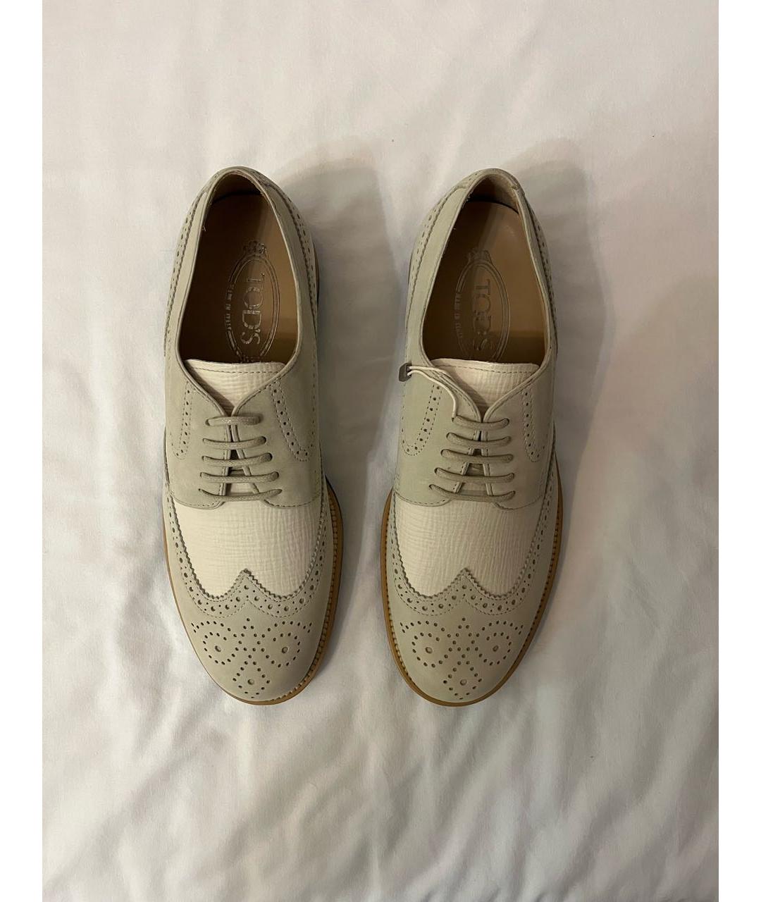 TOD'S Бежевые кожаные туфли, фото 2