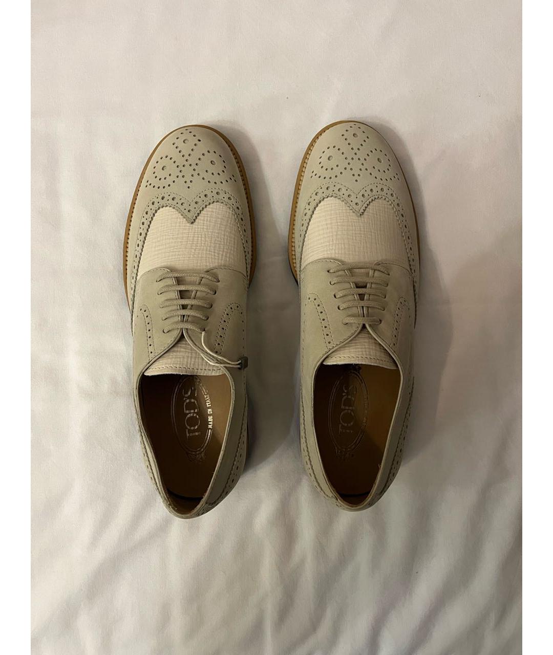TOD'S Бежевые кожаные туфли, фото 3
