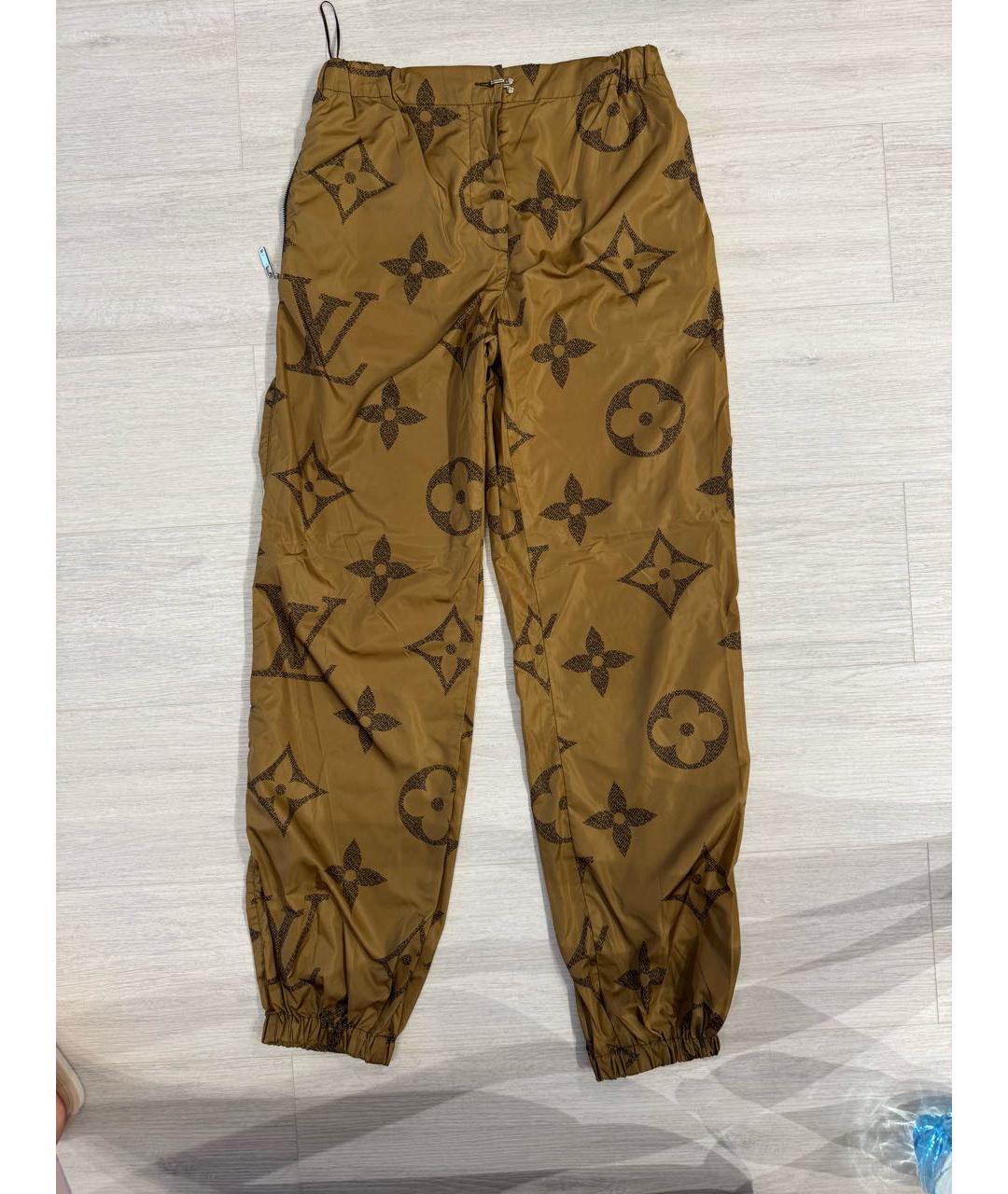 LOUIS VUITTON Коричневые полиамидовые брюки широкие, фото 6