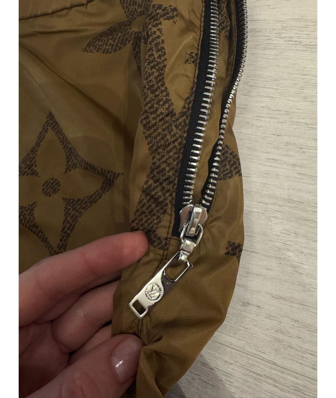 LOUIS VUITTON Коричневые полиамидовые брюки широкие, фото 5